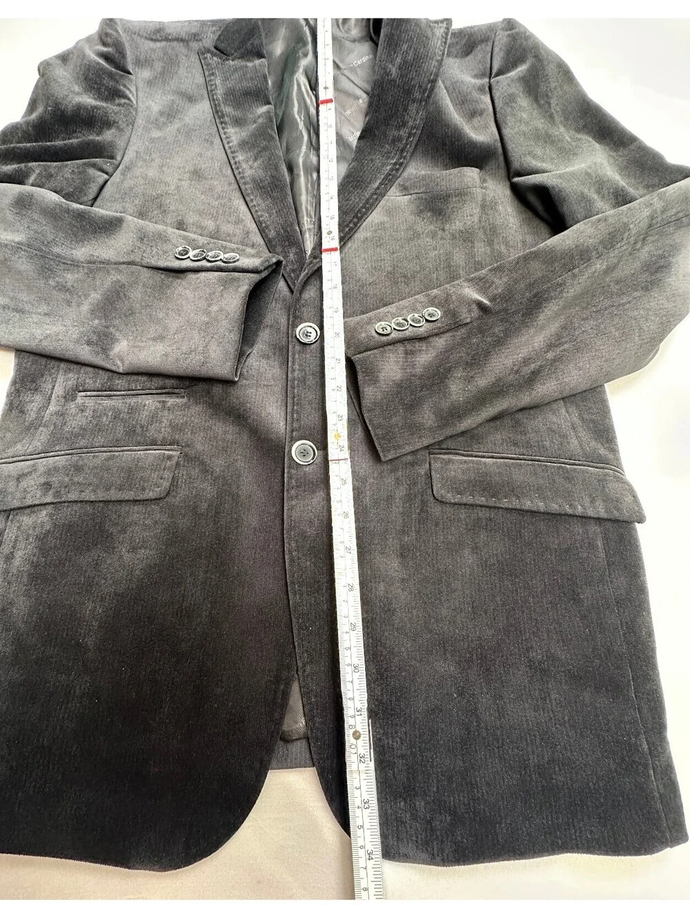 Alberto Cardinali Men's Gray Velvet Tailored Fit Blazer 42L